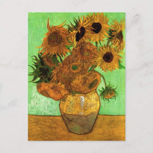 Vase met twaalf zonnebloemen door Vincent van Gogh Briefkaart (Voorkant)