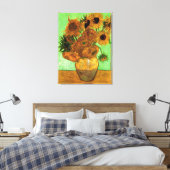 Vase met twaalf zonnebloemen door Vincent van Gogh Canvas Afdruk (Insitu (Slaapkamer))