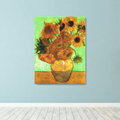 Vase met twaalf zonnebloemen door Vincent van Gogh Canvas Afdruk (Insitu (Houten vloer))