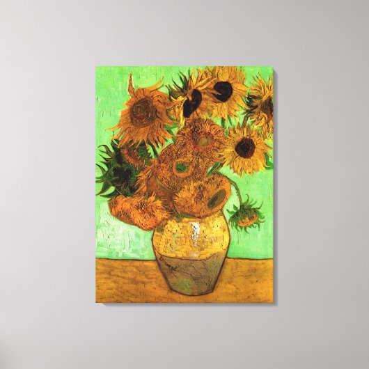 Vase met twaalf zonnebloemen door Vincent van Gogh Canvas Afdruk (Voorkant)