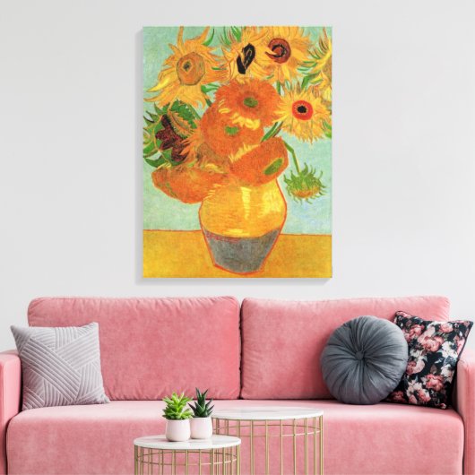 Vase met twaalf zonnebloemen door Vincent van Gogh Canvas Afdruk (Insitu (Woonkamer))