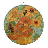 Vase met twaalf zonnebloemen door Vincent van Gogh Dartbord (Voorkant)