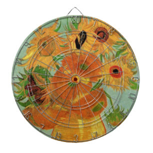 Vase met twaalf zonnebloemen door Vincent van Gogh Dartbord