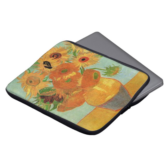 Vase met twaalf zonnebloemen door Vincent van Gogh Laptop Sleeve (Voorkant top)