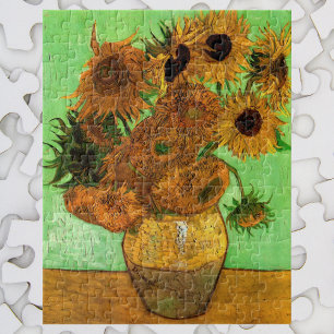 Vase met twaalf zonnebloemen door Vincent van Gogh Legpuzzel