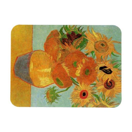 Vase met twaalf zonnebloemen door Vincent van Gogh Magneet (Horizontaal)