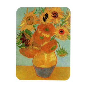Vase met twaalf zonnebloemen door Vincent van Gogh Magneet