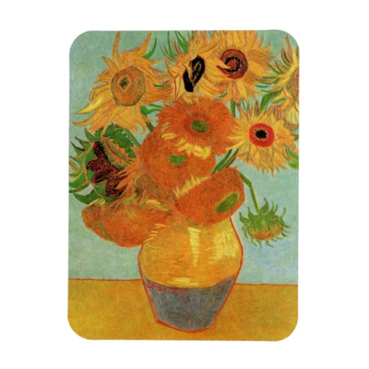 Vase met twaalf zonnebloemen door Vincent van Gogh Magneet (Verticaal)