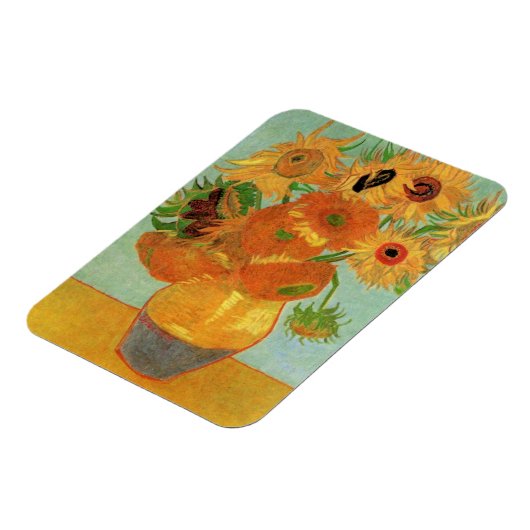 Vase met twaalf zonnebloemen door Vincent van Gogh Magneet (Linkerzijde)