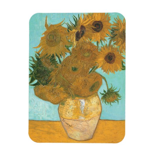 Vase met twaalf zonnebloemen door Vincent van Gogh Magneet (Verticaal)