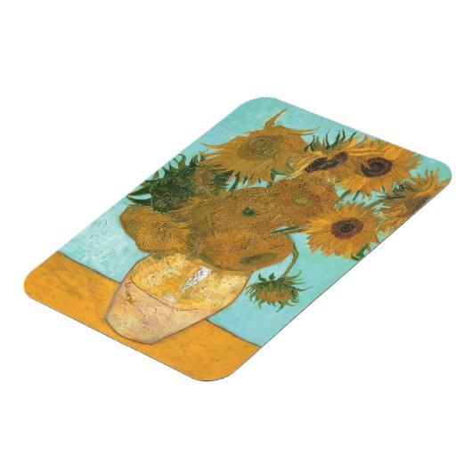 Vase met twaalf zonnebloemen door Vincent van Gogh Magneet (Linkerzijde)