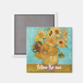 Vase met twaalf zonnebloemen door Vincent Van Gogh Magneet (Voorkant / Achterkant)