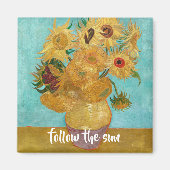 Vase met twaalf zonnebloemen door Vincent Van Gogh Magneet (Voorkant)
