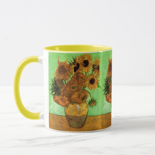 Vase met twaalf zonnebloemen door Vincent van Gogh Mok (Links)