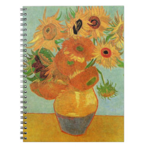 Vase met twaalf zonnebloemen door Vincent van Gogh Notitieboek