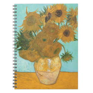 Vase met twaalf zonnebloemen door Vincent van Gogh Notitieboek