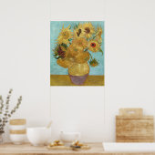 Vase met twaalf zonnebloemen door Vincent van Gogh Poster (Keuken)