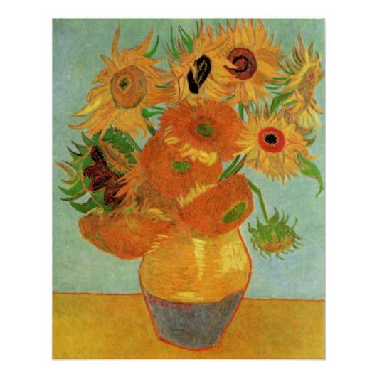 Vase met twaalf zonnebloemen door Vincent van Gogh Poster (Voorkant)
