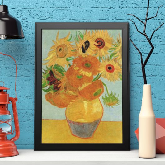 Vase met twaalf zonnebloemen door Vincent van Gogh Poster