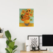 Vase met twaalf zonnebloemen door Vincent van Gogh Poster (Thuiskantoor)