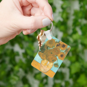 Vase met twaalf zonnebloemen door Vincent van Gogh Sleutelhanger