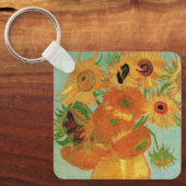 Vase met twaalf zonnebloemen door Vincent van Gogh Sleutelhanger (Voorkant)