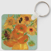 Vase met twaalf zonnebloemen door Vincent van Gogh Sleutelhanger (Achterkant)
