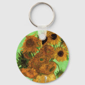 Vase met twaalf zonnebloemen door Vincent van Gogh Sleutelhanger (Voorkant)