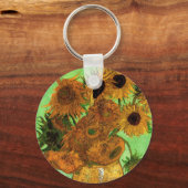 Vase met twaalf zonnebloemen door Vincent van Gogh Sleutelhanger (Voorkant)