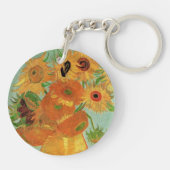 Vase met twaalf zonnebloemen door Vincent van Gogh Sleutelhanger (Achterkant)
