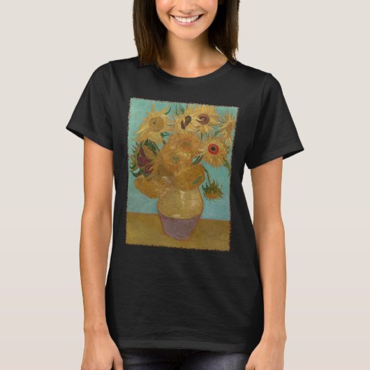 Vase met twaalf zonnebloemen door Vincent van Gogh T-shirt (Voorkant)