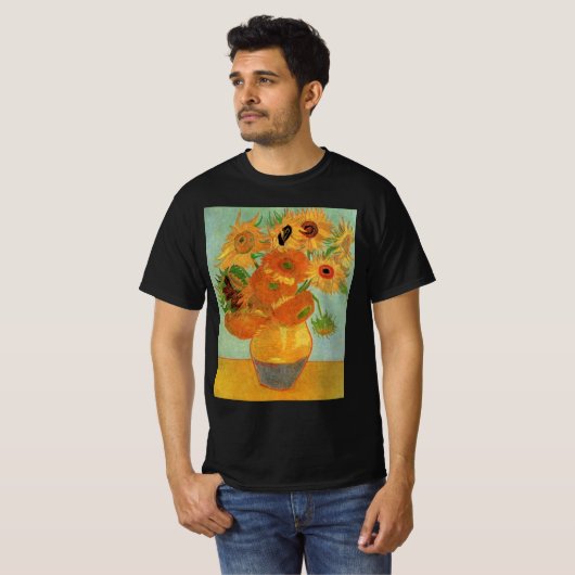 Vase met twaalf zonnebloemen door Vincent van Gogh T-shirt (Voorkant volledig)