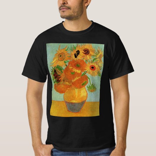 Vase met twaalf zonnebloemen door Vincent van Gogh T-shirt (Voorkant)