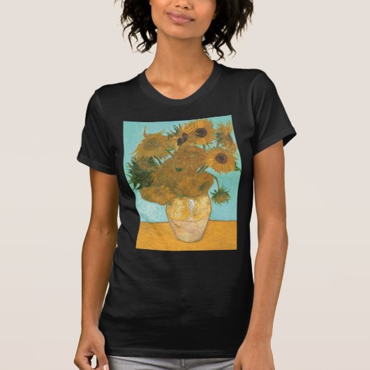 Vase met twaalf zonnebloemen door Vincent van Gogh T-shirt (Voorkant)
