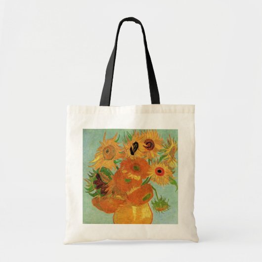 Vase met twaalf zonnebloemen door Vincent van Gogh Tote Bag (Voorkant)