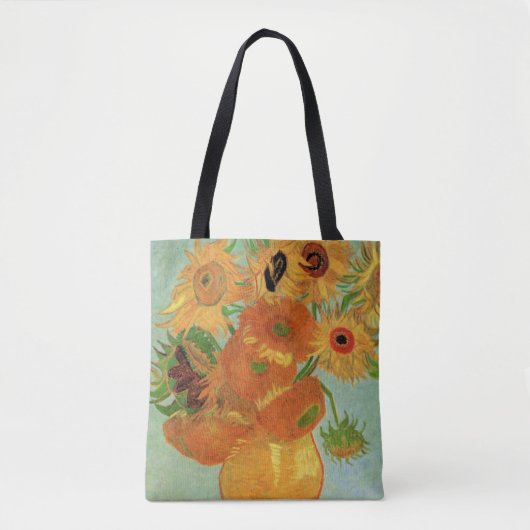 Vase met twaalf zonnebloemen door Vincent van Gogh Tote Bag (Voorkant)