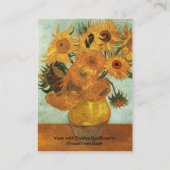 Vase met twaalf zonnebloemen Vincent van Goah Visitekaartje (Achterkant)