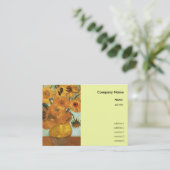 Vase met twaalf zonnebloemen Vincent van Goah Visitekaartje (Staand voorkant)