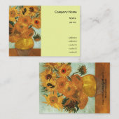Vase met twaalf zonnebloemen Vincent van Goah Visitekaartje (Voorkant / Achterkant)