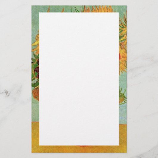 Vase met twaalf zonnebloemen, Vincent van Gogh. Briefpapier (Voorkant)