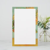 Vase met twaalf zonnebloemen, Vincent van Gogh. Briefpapier (Staand voorkant)