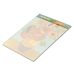Vase met twaalf zonnebloemen, Vincent van Gogh. Notitieblok