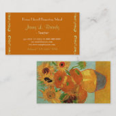 Vase met twaalf zonnebloemen, Vincent van Gogh. Visitekaartje (Voorkant / Achterkant)