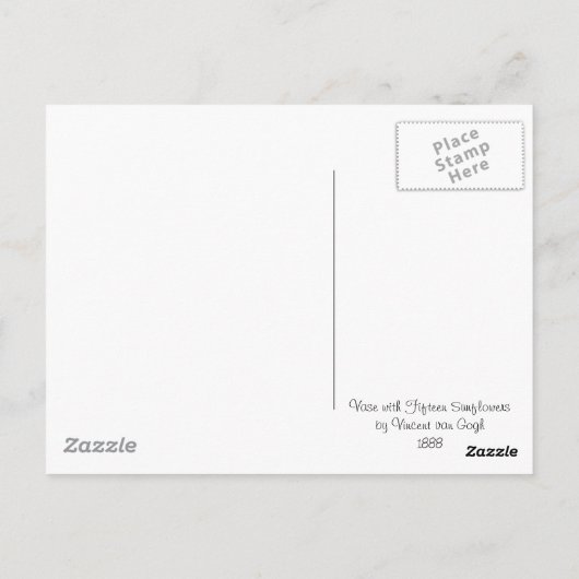 Vase met vijftien zonnebloemen door Vincent van Go Briefkaart (Achterkant)