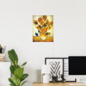 Vase met vijftien zonnebloemen door Vincent van Go Poster (Thuiskantoor)