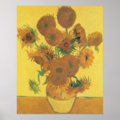 Vase met vijftien zonnebloemen door Vincent van Go Poster (Voorkant)
