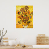 Vase met vijftien zonnebloemen door Vincent van Go Poster (Keuken)