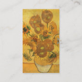 Vase met vijftien zonnebloemen door Vincent van Go Visitekaartje (Achterkant)