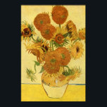 Vase met vijftien zonnebloemen, Van Gogh Fine Art Poster<br><div class="desc">Nog steeds: Vase met vijftien zonnebloemen, Vincent van Gogh. Arles, augustus 1888. Olie op doek, 93 x 73 cm. National Gallery, Londen. F 454, JH 1562 Vincent Willem van Gogh (30 maart 1853 - 29 juli 1890) was een Nederlandse Post-Impressionistische kunstenaar. Sommige van zijn schilderijen behoren nu tot 's werelds...</div>