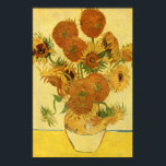 Vase met vijftien zonnebloemen, Van Gogh Fine Art Poster<br><div class="desc">Nog steeds: Vase met vijftien zonnebloemen, Vincent van Gogh. Arles, augustus 1888. Olie op doek, 93 x 73 cm. National Gallery, Londen. F 454, JH 1562 Vincent Willem van Gogh (30 maart 1853 - 29 juli 1890) was een Nederlandse Post-Impressionistische kunstenaar. Sommige van zijn schilderijen behoren nu tot 's werelds...</div>
